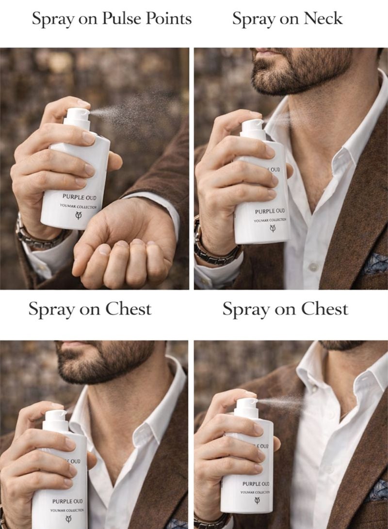 YOUMAR Purple Oud Eau de Parfum 100ml for Men & Women | Youmar Collection 0224 | Long Lasting Premium Oud Perfume with Deep Woody & Warm Notes - Image 5